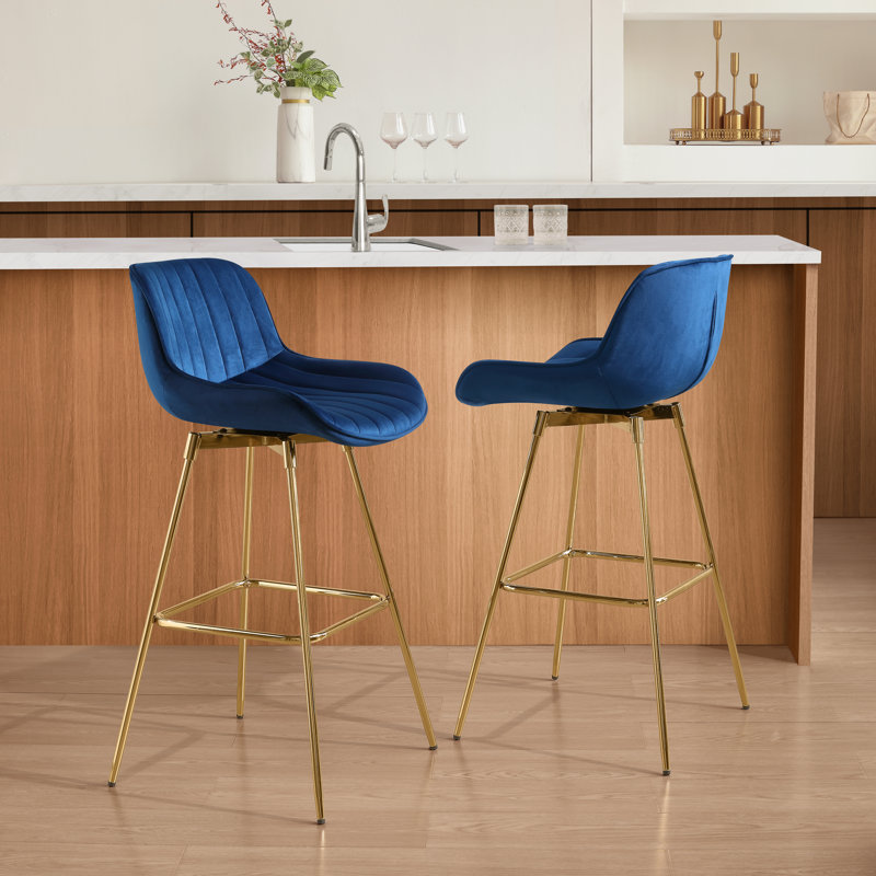 Everly Quinn Neuhaus Swivel 28.94" Bar Stool & Reviews Wayfair